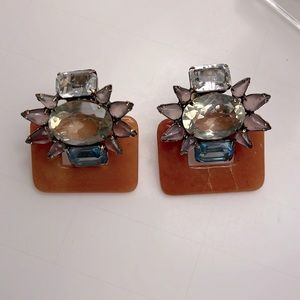 Iradj Moini clip-on earrings in multi-color stones.